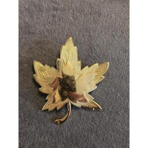 Gold Monet Leaf Brooch